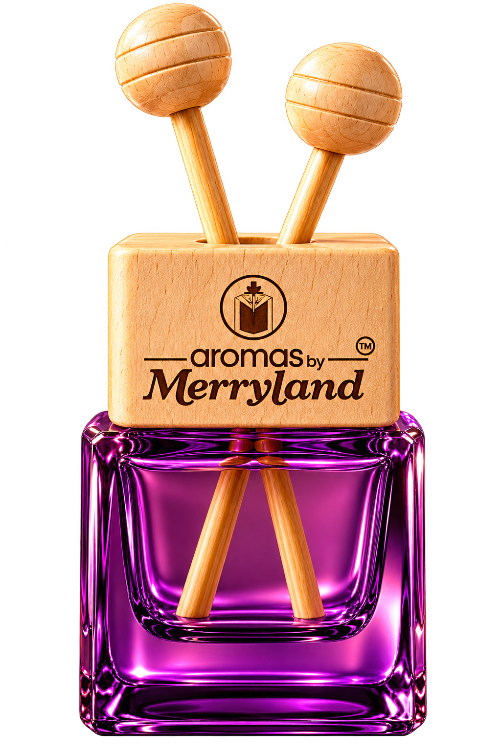 Merryland purple glass diffuser with wooden reeds