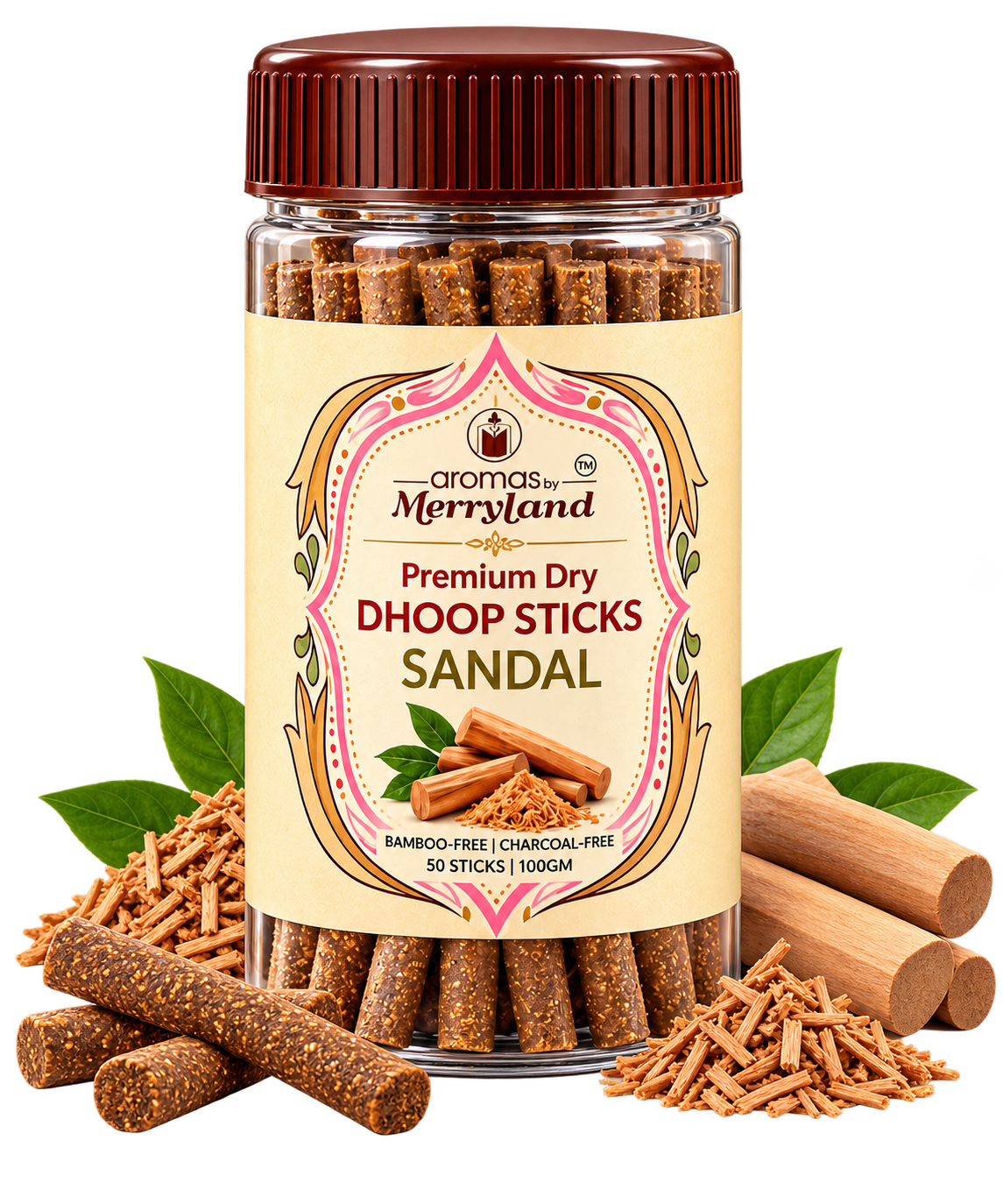 Merryland sandalwood dhoop sticks jar